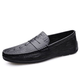 Super Soft Men's Moccasins Slip On Loafers Flats Casual Footwear Crocodile Microfiber Leather Shoes Mart Lion Black 1 38 