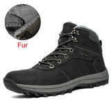 Winter Warm Men's Boots Genuine Leather Fur Plus Snow Handmade Waterproof Working Ankle Shoes MartLion 03 Black 7 