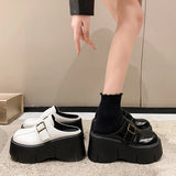 Increasing Ladies  Leather Pumps  Platform Wedge White Slippers  Women Slip on Casual Females Shoes MartLion   