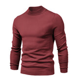 Winter Thick Men's Sweaters Casual Turtle Neck Solid Color Warm Slim Turtleneck Sweaters Pullover MartLion   