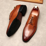 Retro Italian Flat Wedding Shoes  Genuine Leather Autumn British Style  Formal Social Oxfords Shoes Male MartLion   