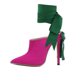 Liyke Spring Autumn Green Ankle Strap High Heels Shoes Women Pointed Toe Stiletto Party Dress Pumps Sandals Mart Lion   