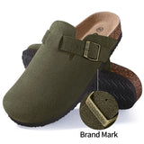 Men's Suede Mules Cork Clogs Platform Sandals Clogs Slippers Outdoor Soft Heeled With Arch Support MartLion   