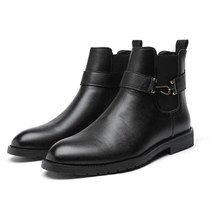 Oxford Men Shoes Leather Party Chelsea Dress Shoes Men Formal Boots For Men Classic Brogue Social Shoe male MartLion