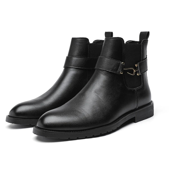 Oxford Men Shoes Leather Party Chelsea Dress Shoes Men Formal Boots For Men Classic Brogue Social Shoe male MartLion