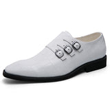 White Dress Shoes Men's Elegant Split Leather Social Oxfords Mart Lion White 38 