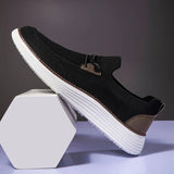 Classic Casual Men's Sneakers Slip-On Loafers Moccasins Office Work Flats Trend Driving MartLion black 39 