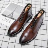 Microfiber Leather Chelsea Boots Men's Dress Autumn Ankle Formal Footwear Mart Lion   