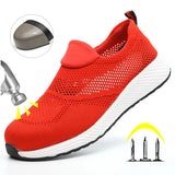 Summer Mesh Lightweight Work Sneakers Steel Toe Men Women Work Safety Shoes Breathable Construction Shoes Work Boots Footwear MartLion