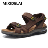 Summer Genuine Leather Men's Sandals Outdoor Non-slip Beach Summer Shoes Sneakers Mart Lion   