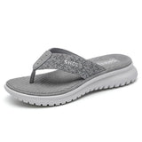 Summer Shoes Women Beach Slippers Holiday Slippers Flip Flops Thick Sole Soft Casual Ladies Footwear MartLion GRAY 7 