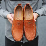 Men's Casual Shoes Luxury Brand Casual Leather Footwear Soft Sole Lightweight Breathable Insole Dress MartLion   
