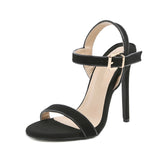 13CM Black Sandals Women Open Toe Super Thin High Heels Pumps Ankle Buckle Strap Party Stripper Shoes Mart Lion   