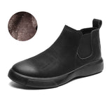 Men's Boots Winter Ankle Outdoor Leather Breathable Sneakers Casual Zapatos De Hombre MartLion Black Warm 38 
