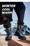 Warm Men's Snow Boots Waterproof Outdoor Winter Snowboots Rotated Button High Top Plush Cotton Winter Hiking Shoes MartLion   
