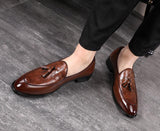 Men's Classic Tassels Loafers Microfiber Leather Casual Shoes Wedding Party Moccasins Driving Flats Mart Lion   