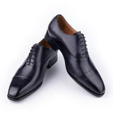 Handmade Men's Oxford Leather Shoes Inner Suture Genuine Leather Dress Formal Leather MartLion Dark Grey 38 