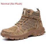 high top safety shoes men's anti puncture boots steel toe sneakers work shoes winter boots MartLion No Plush 37 