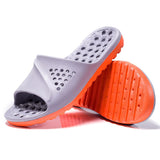Summer Bathroom Beach Slipper Men's Badslippers Casual Non-slip Slides Massage Flip Flops Soft Sole Sandals Mart Lion Gray Orange 34(S) 