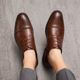 Classic Italian Style Career Office Leather Shoes Pointy Toe Wedding Dress Shoes Men MartLion   