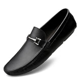 Handmade Shoes Genuine Leather Loafers Slip-ons Men's Casual Moccasin MartLion Black 45 