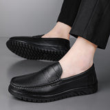 Casual Leather Shoes Men's Slip Loafers Light Moccasins Flat Footwear driving Mart Lion   