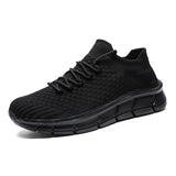 Men's Casual Shoes Mesh Lace Up Lightweight Breathable Sports Tennis Femino Zapatos Outdoor Walking MartLion black 36 