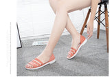 Summer Peep Toe Stappy Women Sandals Shoes Candy Color  Beach Valentine Rainbow Clogs Jelly Flats Mart Lion   