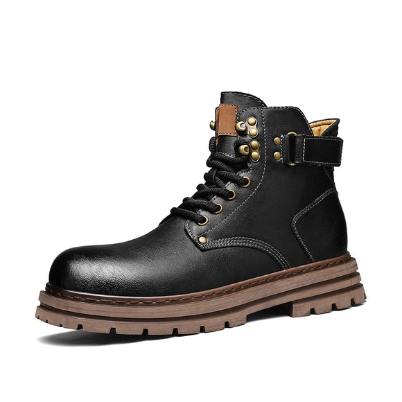 Golden Sapling Work Boots Leather Men's Casual Shoes Leather Tooling Boot Classics Punk Style Men Leisure Shoe MartLion