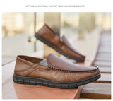 Men's Shoes Genuine Leather Loafers Casual Soft Bottom Dad for Spring MartLion   