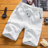 Pants Men's Cotton Linen Trousers Joggers Casual Solid Elastic Waist Straight Loose Sports Running Pants Clothing MartLion Picture color 2 XXXL 