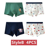 4Pcs/Lot Boys Boxer Children Underwear Stripped Navy Blue Cato Underpants Boys Clothing Mart Lion B 110 