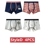 4Pcs/Lot Boys Boxer Children Underwear Stripped Navy Blue Cato Underpants Boys Clothing Mart Lion D 110 