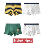 4Pcs/Lot Boys Boxer Children Underwear Stripped Navy Blue Cato Underpants Boys Clothing Mart Lion A 110 