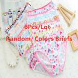6 Pcs/lot Baby Kids Girls Underwear Briefs Panties Short Colorful Panties Children Cotton Briefs Mart Lion TNN0001 2T 