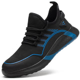 Lightweight Work Safety Shoes Man Breathable Sports Safety Work Boots S3 Anti-Smashing Anti-iercing Mart Lion blue 36 