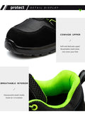 Summer Breathable Wroking Shoes Men's Reflective Strip Lightweight Safety Boots Indestructible Footwear Sneakers Mart Lion   