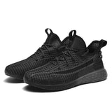 Trend men's casual shoes light sneaker white outdoor breathable mesh sports black running tennis shoes Mart Lion 7 38 