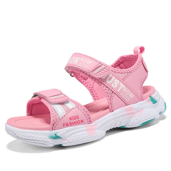 Non-slip Beach Shoes Children Sandals Girls Casual Kids Flowers Princess Flat Mart Lion 9901 pink 27 CN