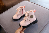 Autumn/Winter Children Boots Boys Girls Leather Plush Waterproof Non-slip Warm Kids Boots shoes Mart Lion   