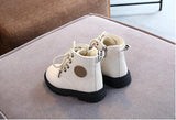 Autumn/Winter Children Boots Boys Girls Leather Plush Waterproof Non-slip Warm Kids Boots shoes Mart Lion   