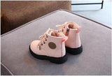 Autumn/Winter Children Boots Boys Girls Leather Plush Waterproof Non-slip Warm Kids Boots shoes Mart Lion   