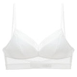 Backless Bra Lace Deep U Low Back Bralette Thin Cup Brassiere Halter Soft Mart Lion B-White S China