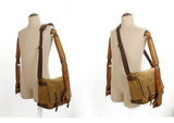 Briefcases Men's Messenger Bags Canvas Crazy Horse Leather Travel Crossbody Shoulder Bags Mart Lion   