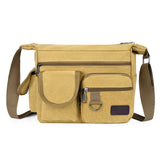 Canvas Messenger Bag for Men's Vintage Water Resistant Waxed Crossbody bags Briefcase Padded Shoulder Handbag Mart Lion yellow khaki  