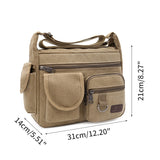 Canvas Messenger Bag for Men's Vintage Water Resistant Waxed Crossbody bags Briefcase Padded Shoulder Handbag Mart Lion   