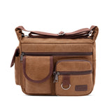 Canvas Messenger Bag for Men's Vintage Water Resistant Waxed Crossbody bags Briefcase Padded Shoulder Handbag Mart Lion Auburn  