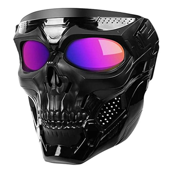 Cool Skull Motorcycle Face Mask with Goggles Modular Goggles Mask Open Face Helmet Moto Casco Cycling Headgear Mart Lion   