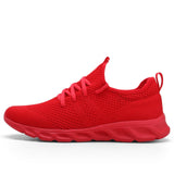 Damyuan Hot-selling Classic Casual Sneakers for Men's Mesh Breathable Elastic Lace Shoes Male Workout Sports Running Mart Lion Red 36 