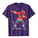 Funny Boy Kid Ice Hockey Dab Apparel Dabbing Player Youth Cotton Adult Tees Normal Design T Shirt Mart Lion Purple XS 